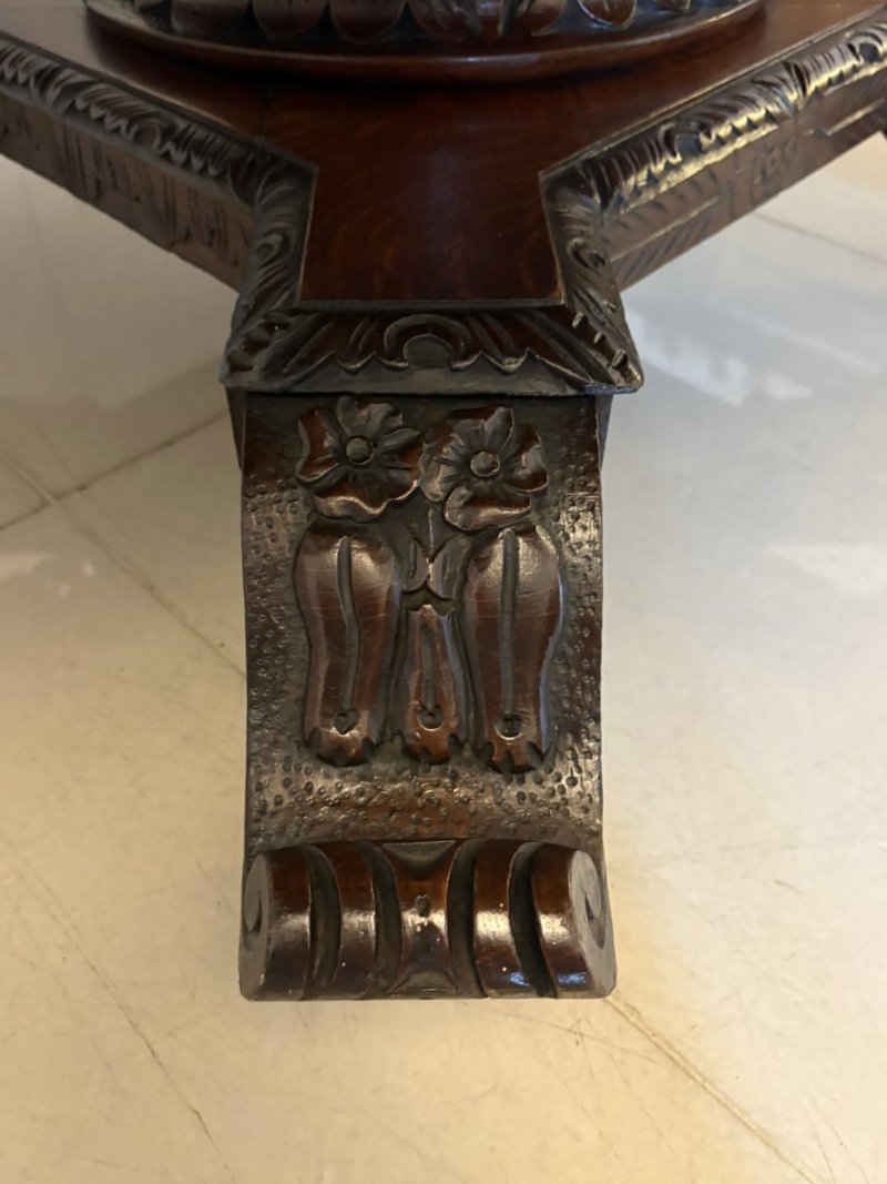 Superb Quality Large Antique Victorian Carved Oak Centre/Dining Table - Image 15